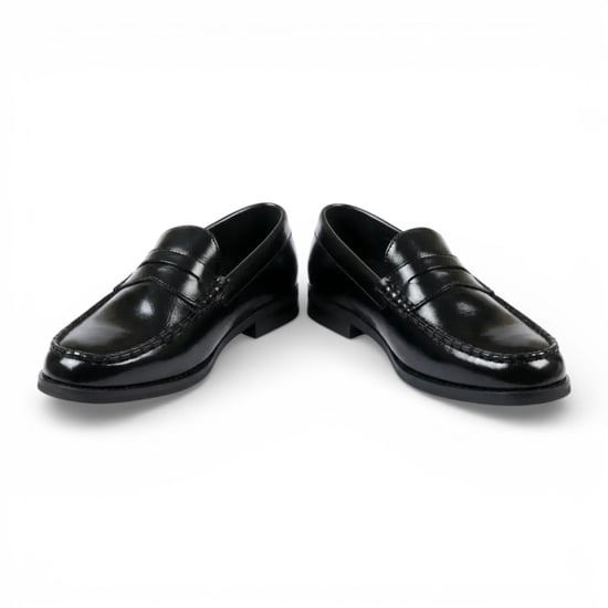 Heren zwarte penny loafers van PU-leer, formele schoenen voor formele gelegenheden. - Image 4