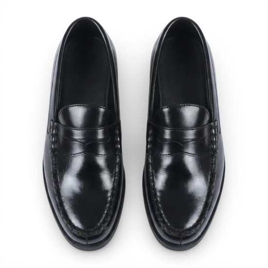 Heren zwarte penny loafers van PU-leer, formele schoenen voor formele gelegenheden. - Image 5