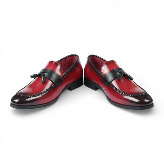 Herenschoenen met rode kwastjes, hoogglans lakleer, formele look - Image 2