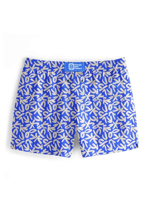 "Blue Geometric" Zwemshorts - Image 3