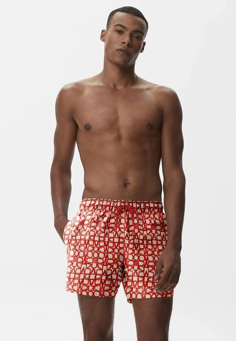 "Red Geometric" Zwemshorts - Image 2