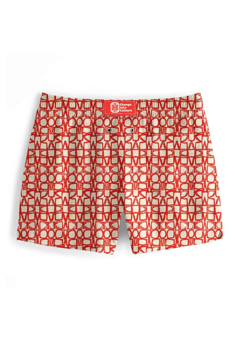 "Red Geometric" Zwemshorts - Image 3