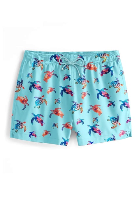 "Watercolor Turtle" Zwemshorts - Image 1