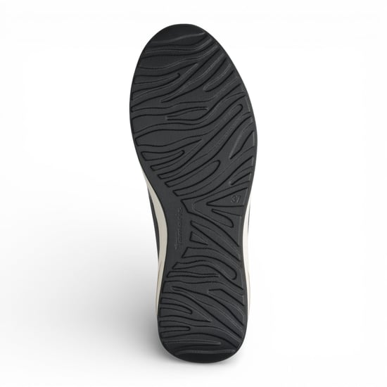 Tamaris dames hardloopschoenen met platformzool, zwart en goudkleurig, met ritssluiting en vetersluiting. - Image 4