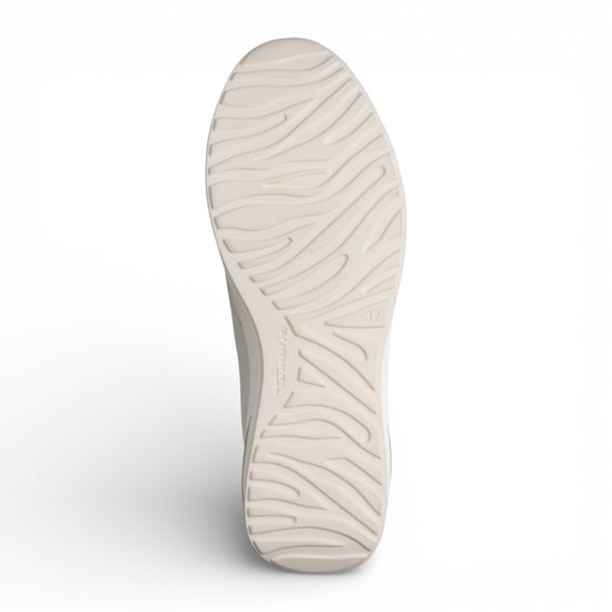 Tamaris dames witte en gouden platform sneakers met ritssluiting en vetersluiting. - Image 4