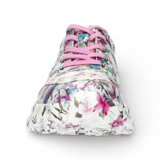 Laura Vita Sofiao 07 dames sneakers met roze bloemenprint en platformzool, gemaakt van leer. - Image 4