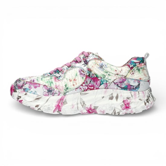Laura Vita Sofiao 07 dames sneakers met roze bloemenprint en platformzool, gemaakt van leer. - Image 5
