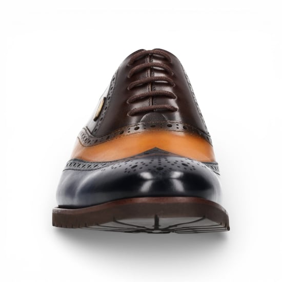 Lorenzo Conti Heren Brogue Oxford Schoenen van Blauw Bruin Leer - Antonin 01 - Image 6