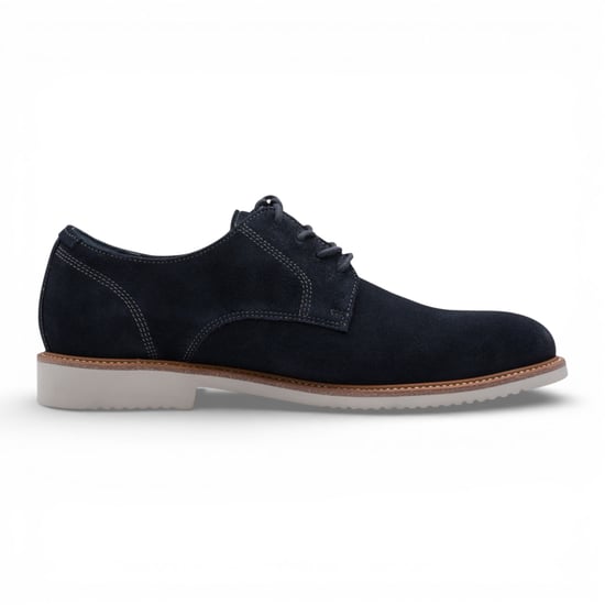 Tamaris herenschoenen van marineblauw suède leer met gladde neus, elegante derbyschoenen - Image 1