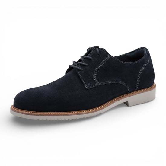 Tamaris herenschoenen van marineblauw suède leer met gladde neus, elegante derbyschoenen - Image 4