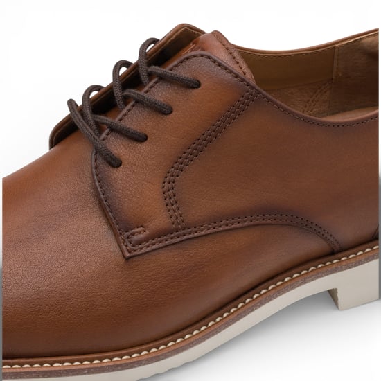 Tamaris herenschoenen van cognacbruin leer met gladde neus, elegante derbyschoenen - Image 6