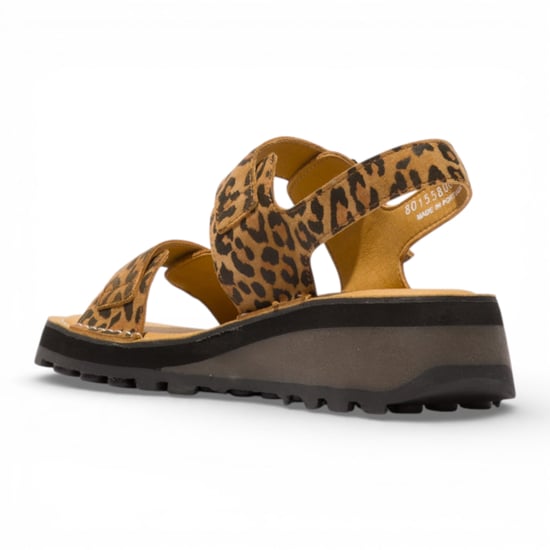 Fly London HEIF558FLY dames sandalen met gesp en cheetahprint in bruin leer - Image 4