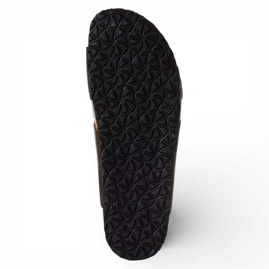 Tamaris herenslippers van bruin leer met instapzool en voetbed. - Image 5