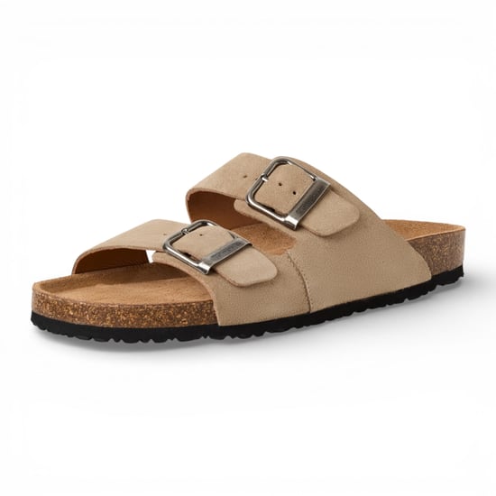 Tamaris herenslippers van zandbeige leer met instapzool. - Image 4