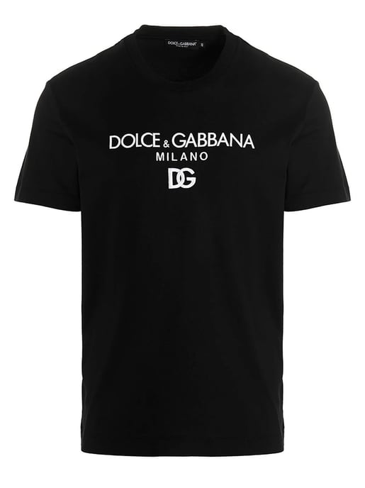 Dolce & Gabbana geborduurd T-shirt met DG Milano-logo in zwart - Image 1