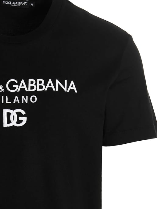 Dolce & Gabbana geborduurd T-shirt met DG Milano-logo in zwart - Image 2