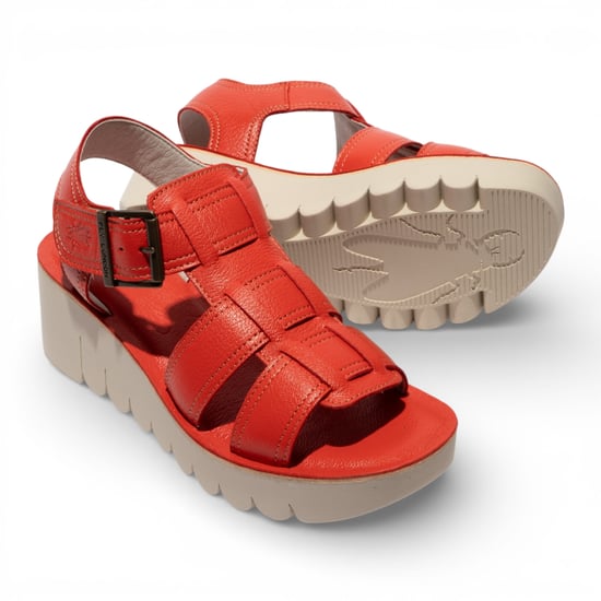 Fly London YUDD236FLY dames sandalen met sleehak van duivelsrood leer - Image 4