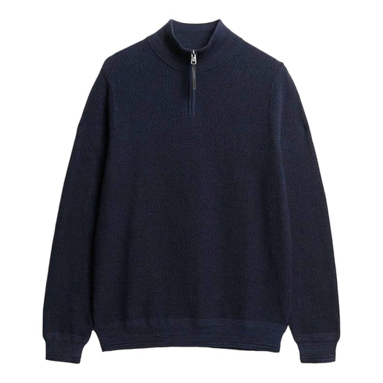 Superdry Katoen Textuur Henley Gebreide Truien - Image 1