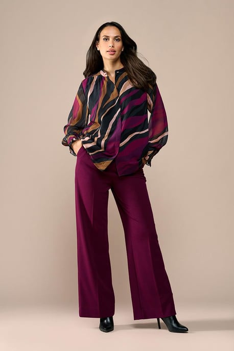 Caylee Print Blouse Dark Berry - Image 1