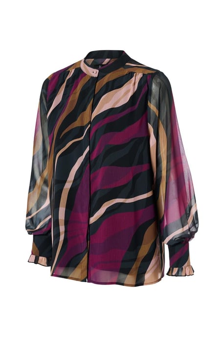 Caylee Print Blouse Dark Berry - Image 3