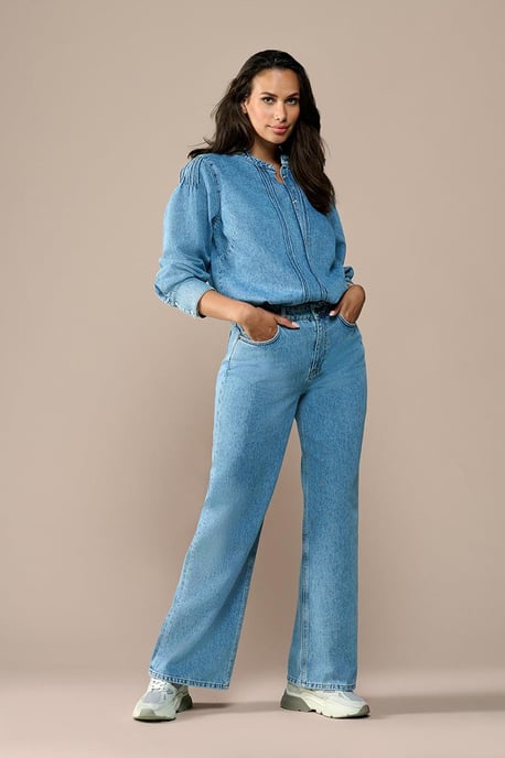 Nina Denim Blouse Denim Blauw - Image 2