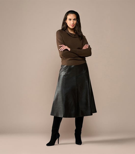 Delilah Leren Rok Donkerbruin - Image 6