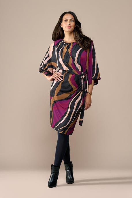 Milan Print Jurk Dark Berry - Image 1