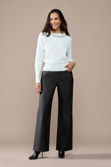 Lienna Coated Broek Zwart - Image 2
