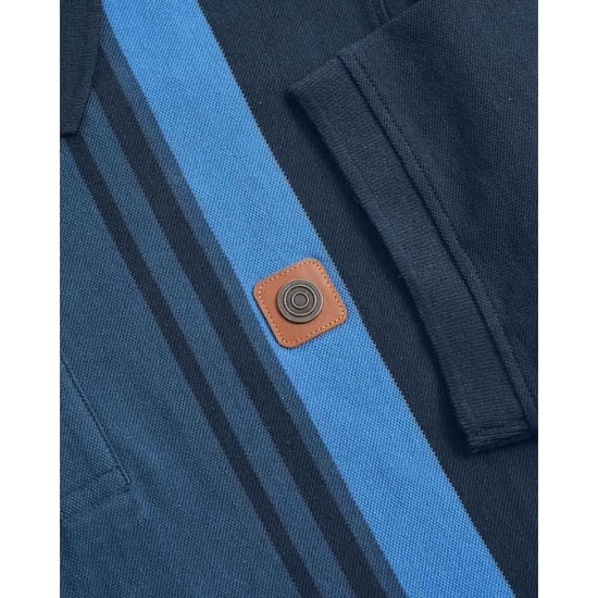 Lambretta Heren SS25 Klassiek Poloshirt (Marine/Maanovergoten oceaan) - Image 5