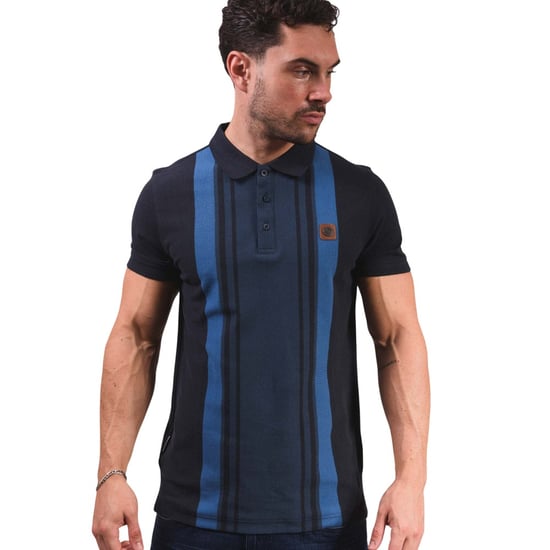 Lambretta Heren SS25 Klassiek Poloshirt (Marine/Maanovergoten oceaan) - Image 6