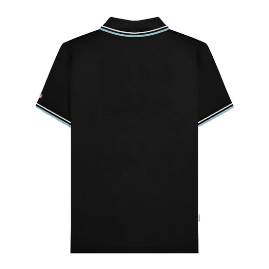 Lambretta Heren Twin Tip Poloshirt (Zwart/Kiezel/Rookblauw) - Image 2