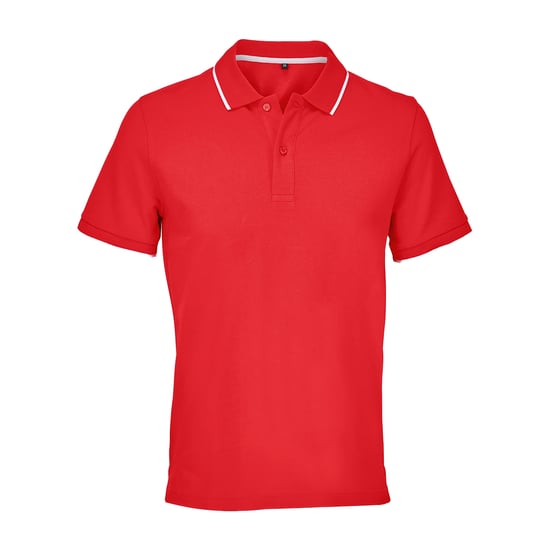 SOLS Unisex Volwassen Palermo Poloshirt (Felrood/Wit) - Image 1