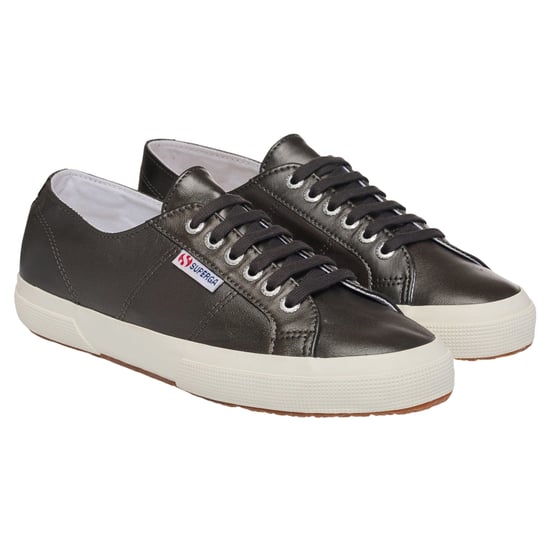 Superga Dames/Dames 2750 Metallic Leren Trainers (Metallic Zilver/Off Wit) - Image 1