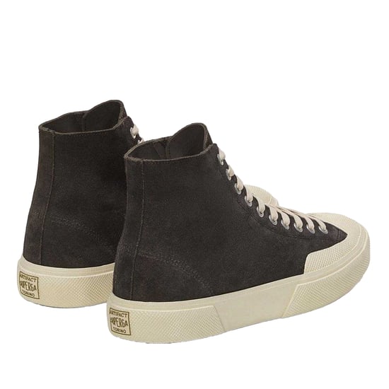 Superga Heren 2433 Works Flesh Out Suede High Top Trainers (Vulkaangrijs/ gebroken wit) - Image 2