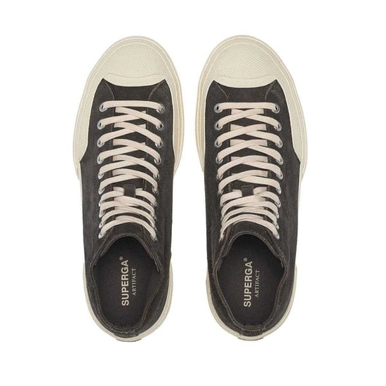 Superga Heren 2433 Works Flesh Out Suede High Top Trainers (Vulkaangrijs/ gebroken wit) - Image 3