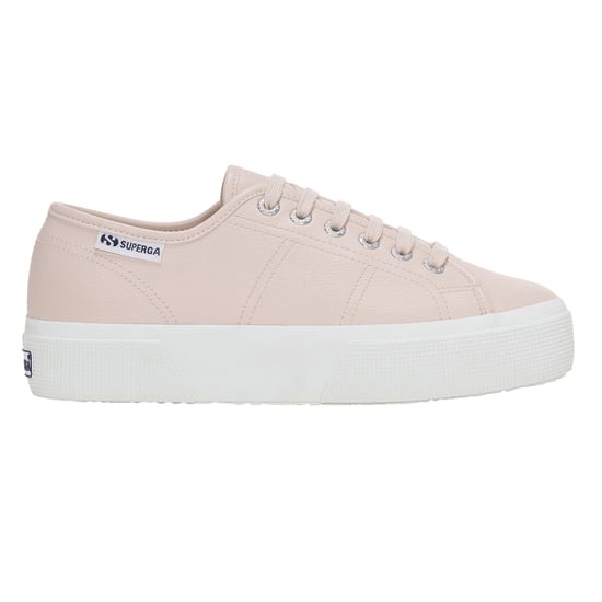 Superga Dames/Dames 3740 Leggera Vegan Tumbled Platform Trainers (Beige/Kristal) - Image 1