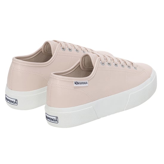 Superga Dames/Dames 3740 Leggera Vegan Tumbled Platform Trainers (Beige/Kristal) - Image 2