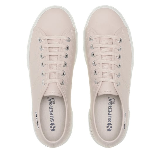 Superga Dames/Dames 3740 Leggera Vegan Tumbled Platform Trainers (Beige/Kristal) - Image 4