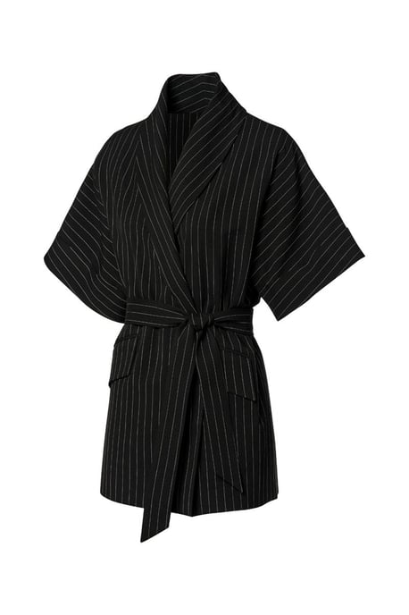 Roseline Kimono Blazer Zwart / Wit - Image 3