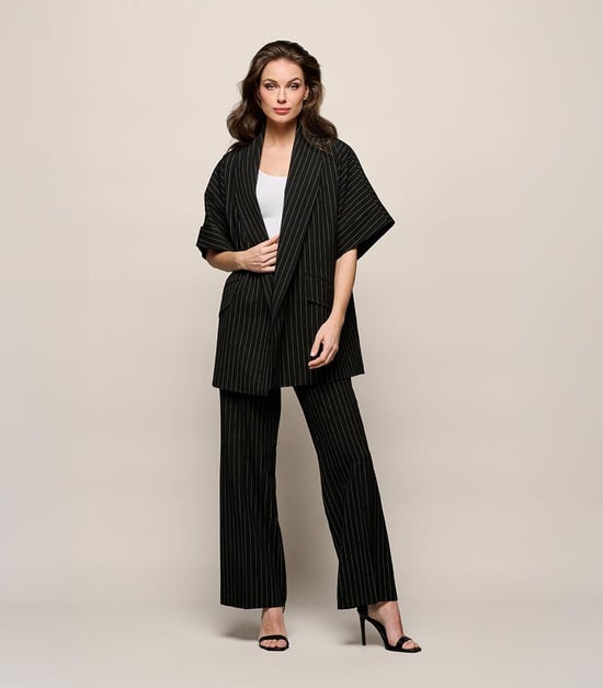 Roseline Kimono Blazer Zwart / Wit - Image 6