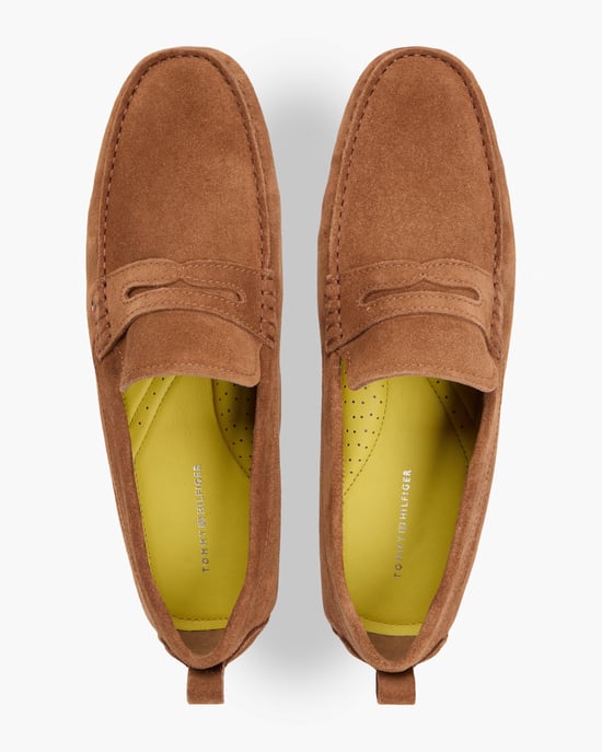 Tommy Hilfiger Core Hilfiger Heren Suède Rijders - Coconut Grove Suède Rijders in Tan - Image 4