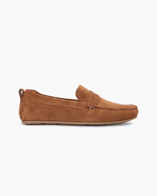 Tommy Hilfiger Core Hilfiger Heren Suède Rijders - Coconut Grove Suède Rijders in Tan - Image 6