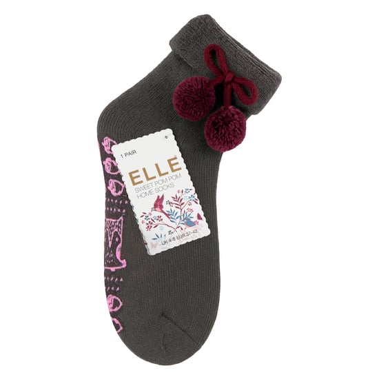 1 Paar Dames Wolmix Slippersokken met Pompon - Warm Zacht Gezellig Comfort - Image 2
