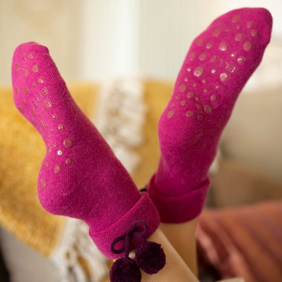 1 Paar Dames Wolmix Slippersokken met Pompon - Warm Zacht Gezellig Comfort - Image 4