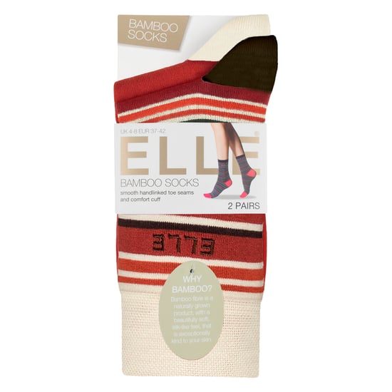 2-Pack Dames Gestreepte en Effen Bamboosokken - Zachte Ademend Dagelijkse Comfort - Image 2