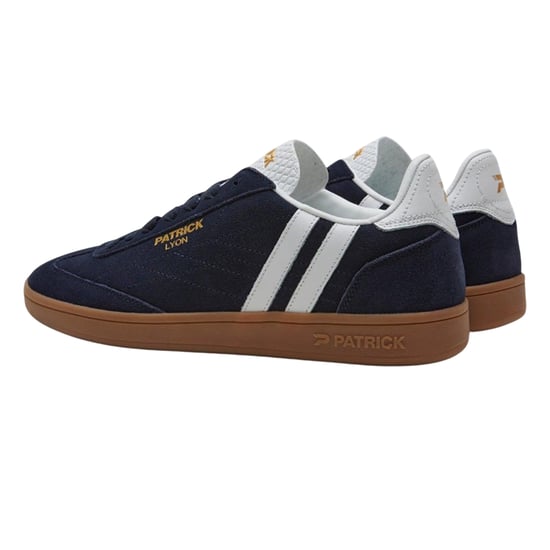 Patrick Mens Lyon Suede Cupsole Trainers (Navy/White/Gum) - Image 2