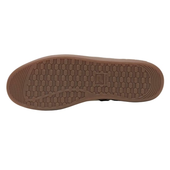 Patrick Mens Monaco Suede Cupsole Trainers (White/Black/Dark Gum) - Image 4