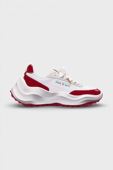 Casablanca Atlantis Heren Sneaker Wit/Rood - Image 1