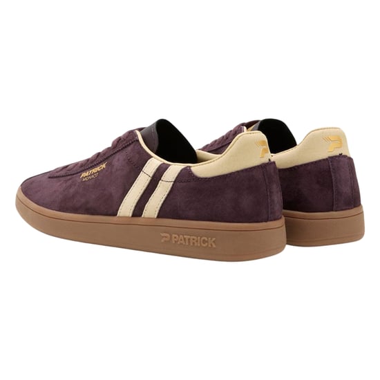 Patrick Mens Monaco Suede Cupsole Trainers (Dark Brown/Beige) - Image 2
