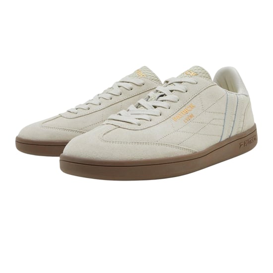 Patrick Mens Lyon Suede Cupsole Trainers (Off White/Gum) - Image 2